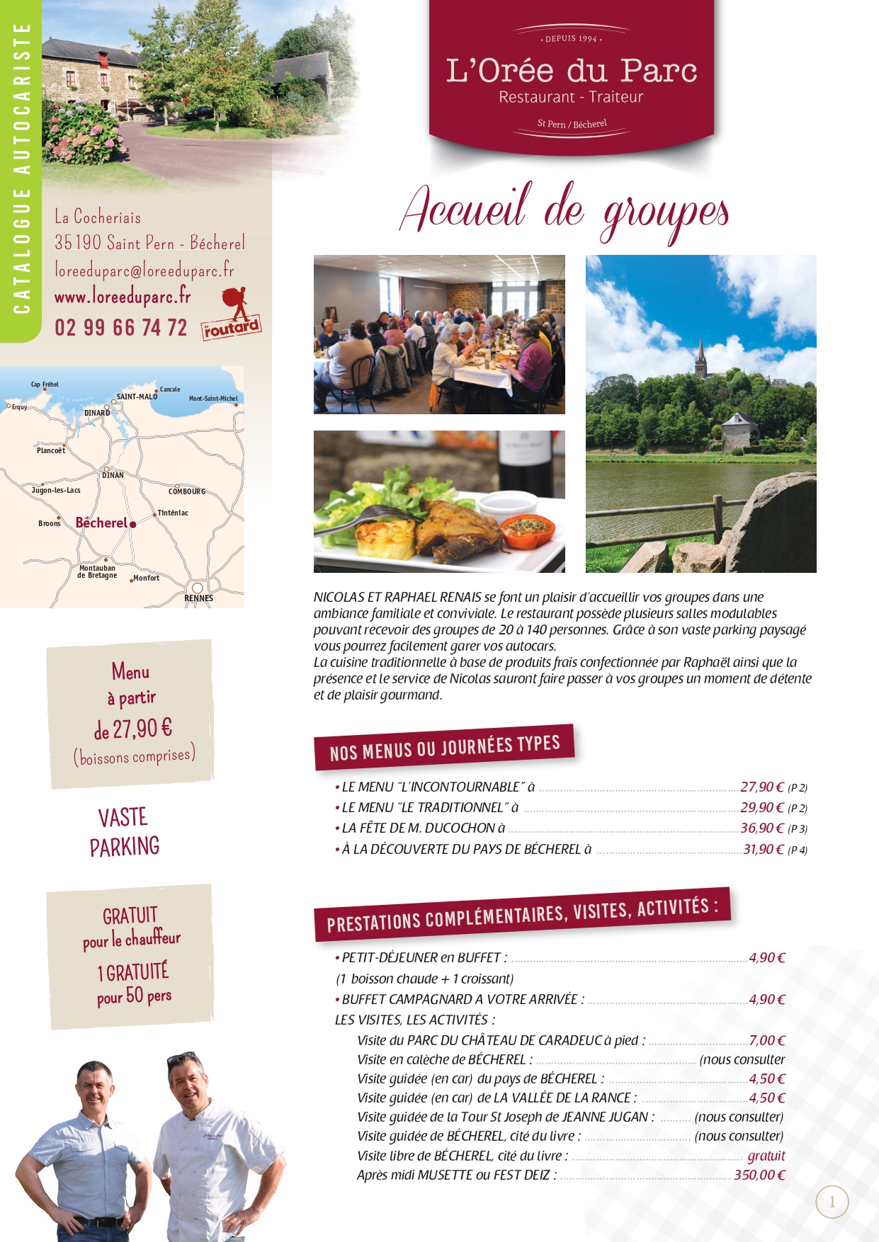 Catalogue autocariste 2023 - restaurant l'oree du parc à becherel p1