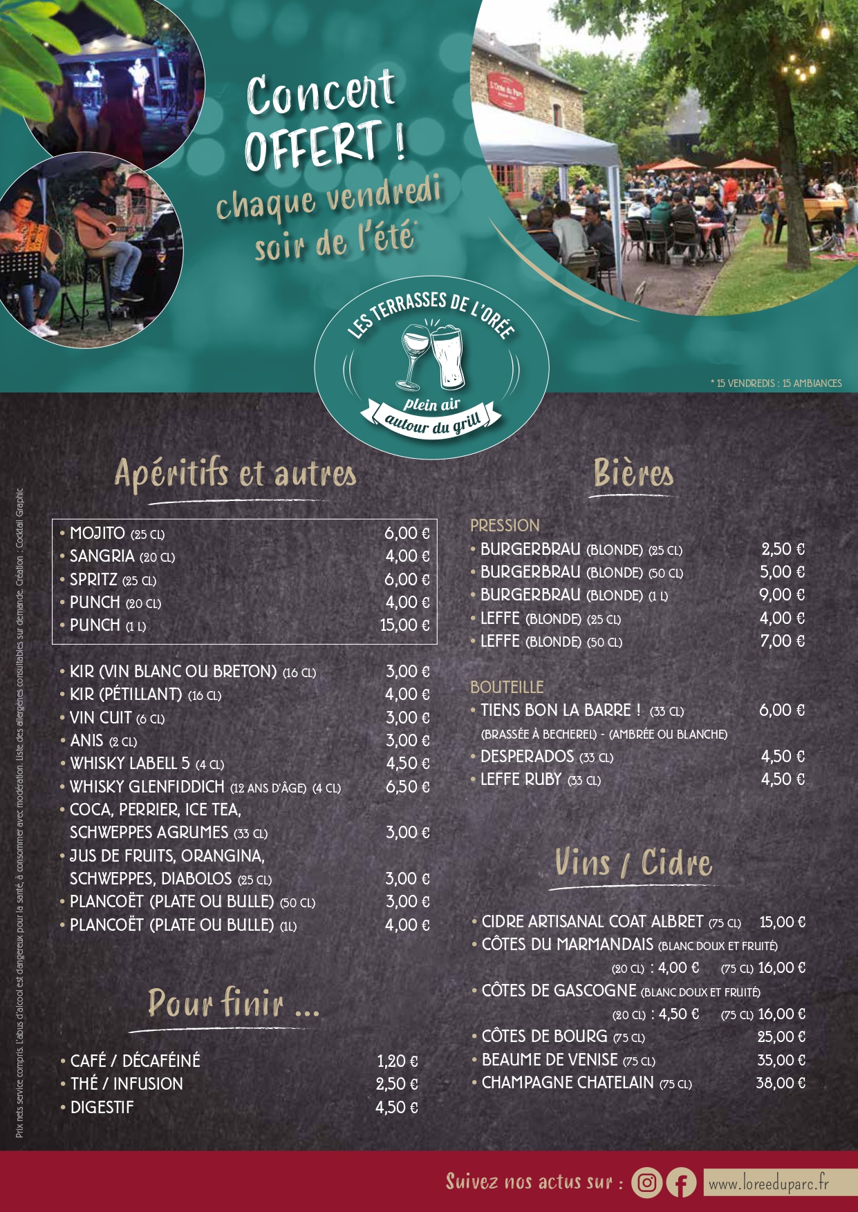 Menu vendredi soir été 2022 page 2 - restaurant l'oree du parc à becherel